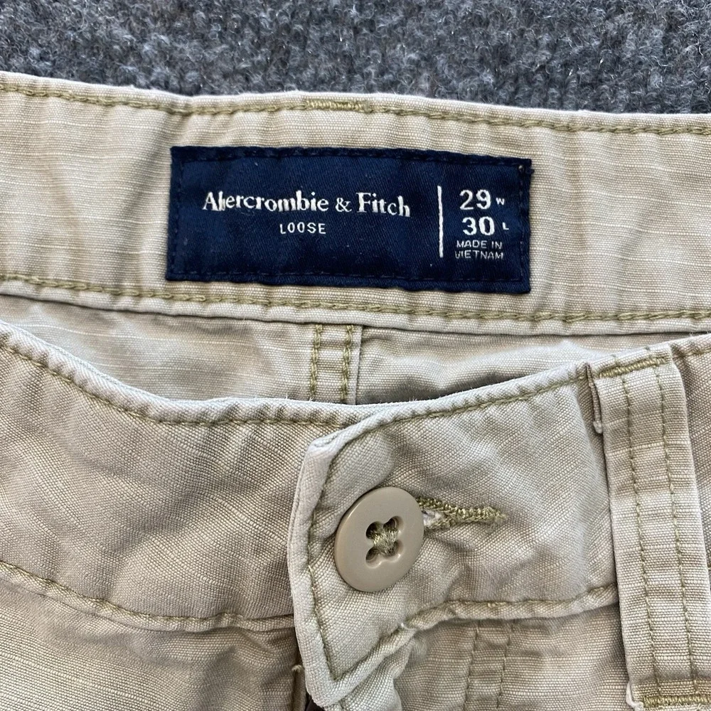 Y2K Abercrombie & Fitch Ripstop Carpenter Pants Double Knee Mens 29x30 Loose Fit
